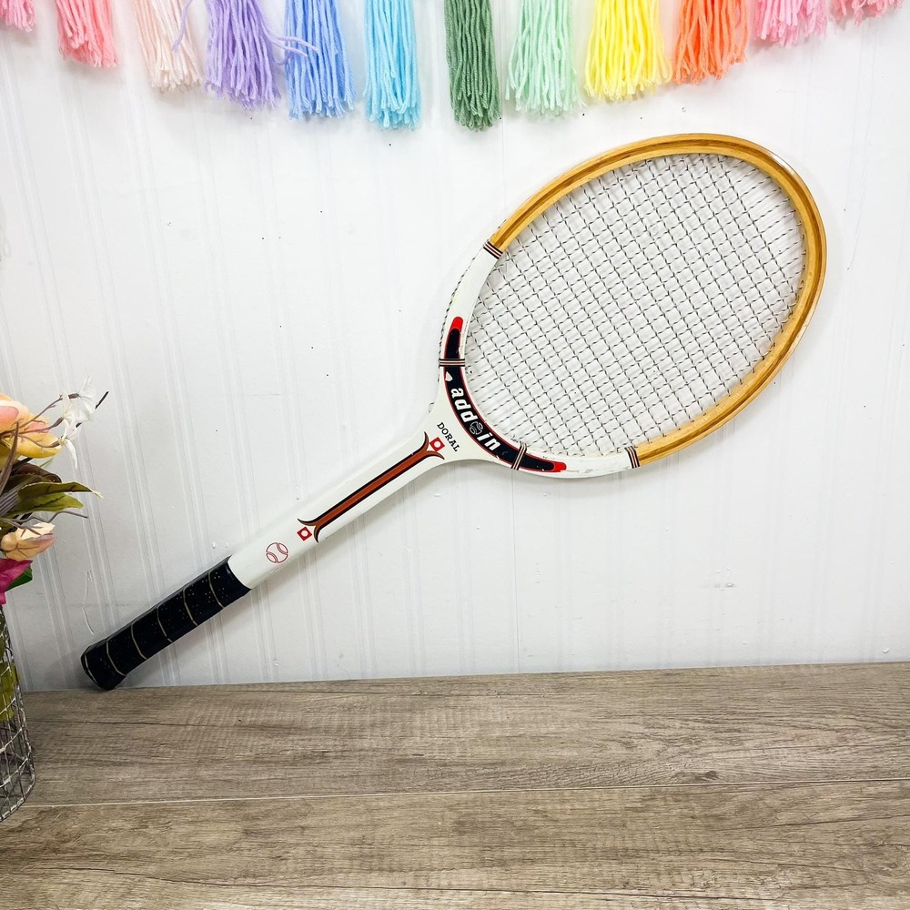 Vintage 1970s Wooden Tennis Racket: Doral Add In Racket